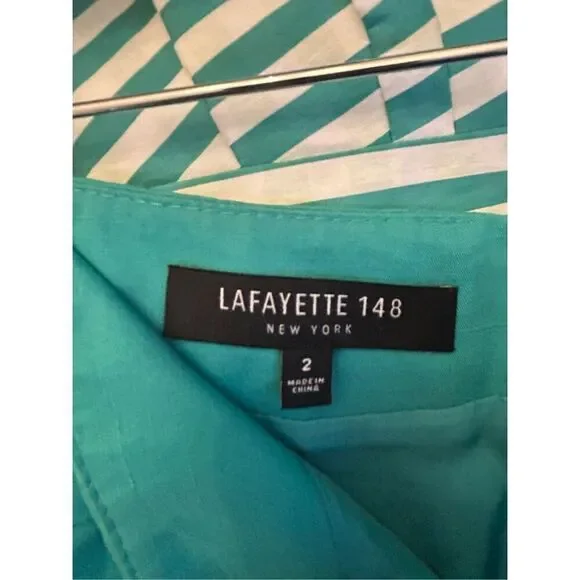 Lafayette 148 button up shirt sz 0 and a pencil skirt sz 2 set career preppy - Picture 15 of 16